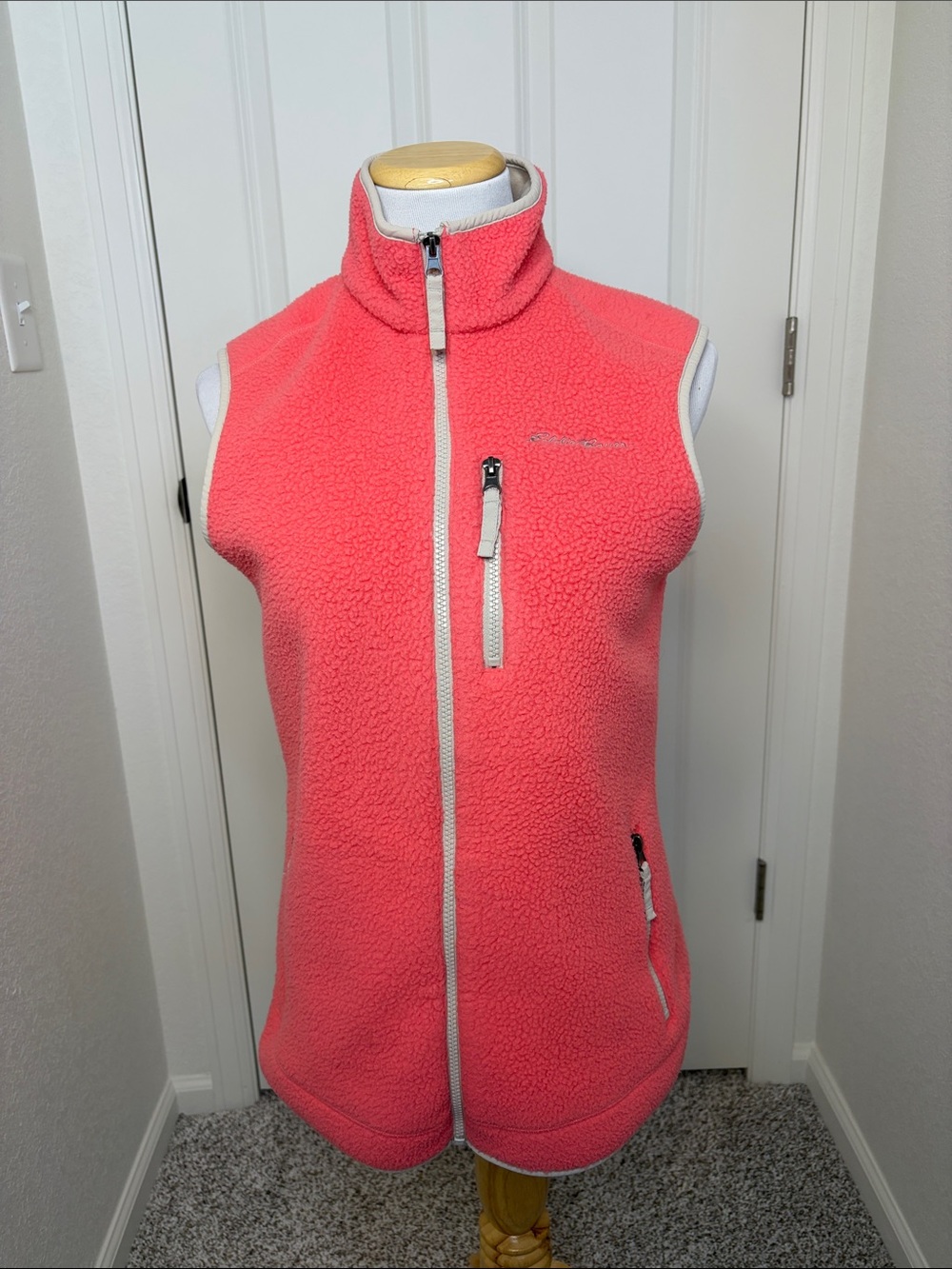 Eddie Bauer Coral Pink Fleece Full-Zip Vest